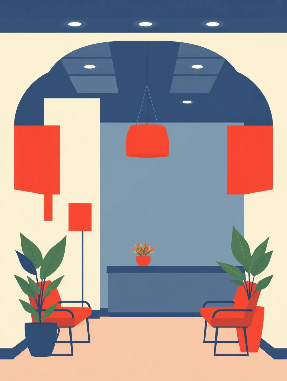 Ilustração no estilo Flaro de um pequeno negócio local